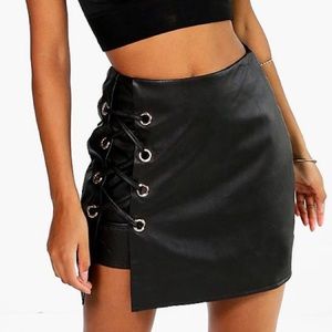 Black Crisscrossed Skirt